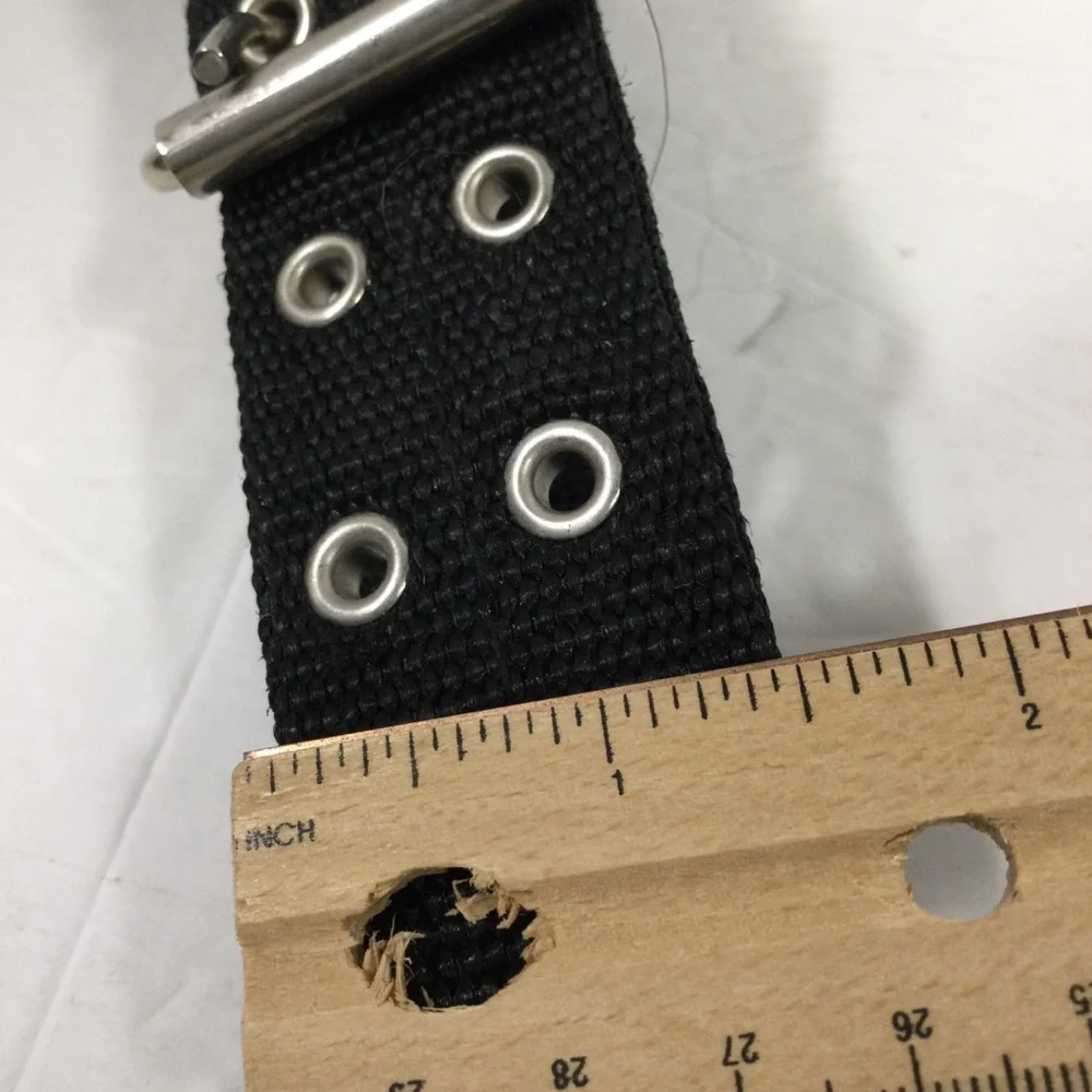 Dog Collar Canvas Black with Silver Closure Sz 26 in NWOT
